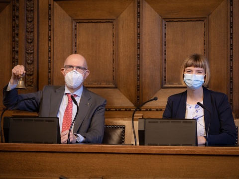 Das Ratspräsidium auf dem "Bock"